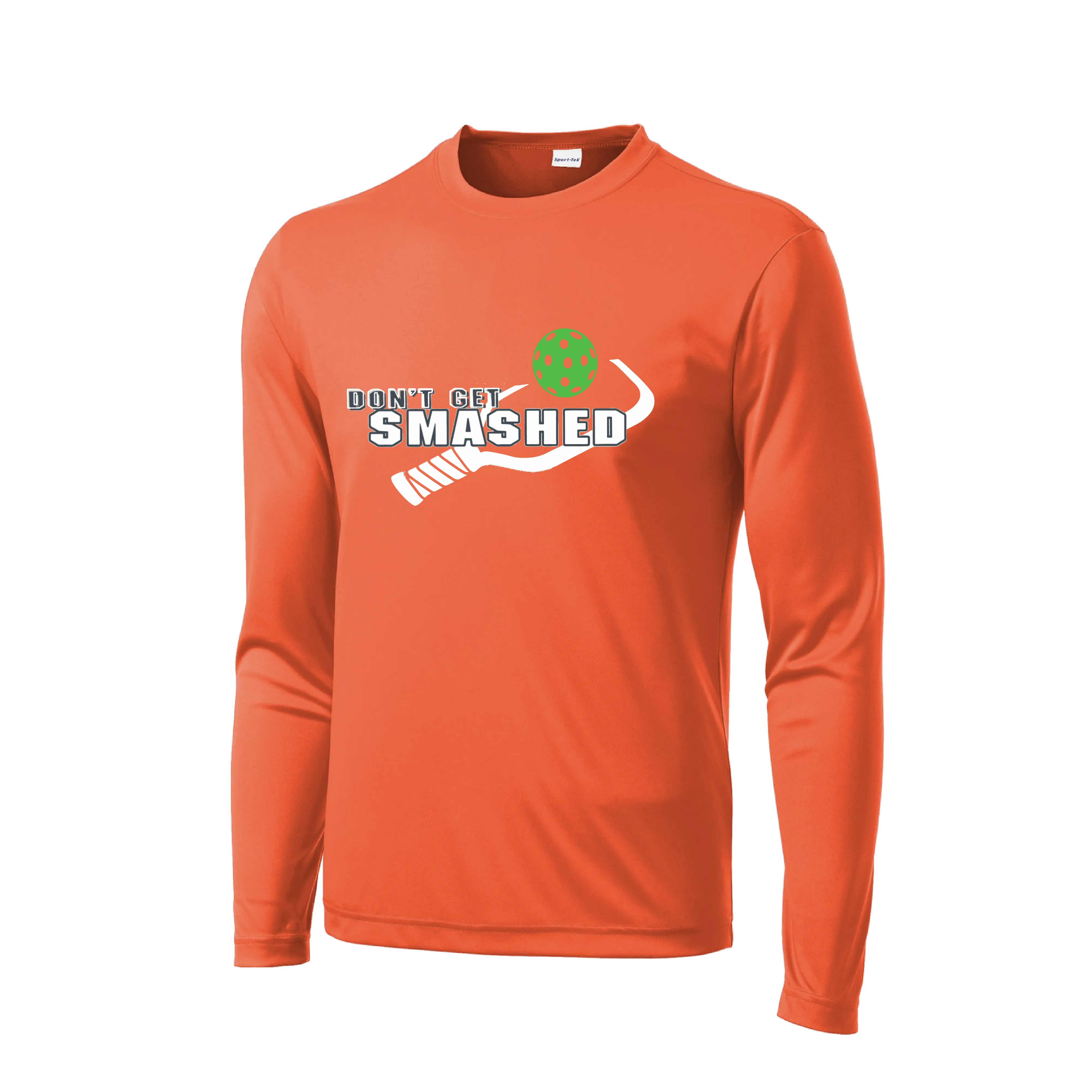 Don't Get Smashed With Pickleballs (Rainbow Green Red) Customizable | Men's Long Sleeve Athletic Shirt | 100% Polyester