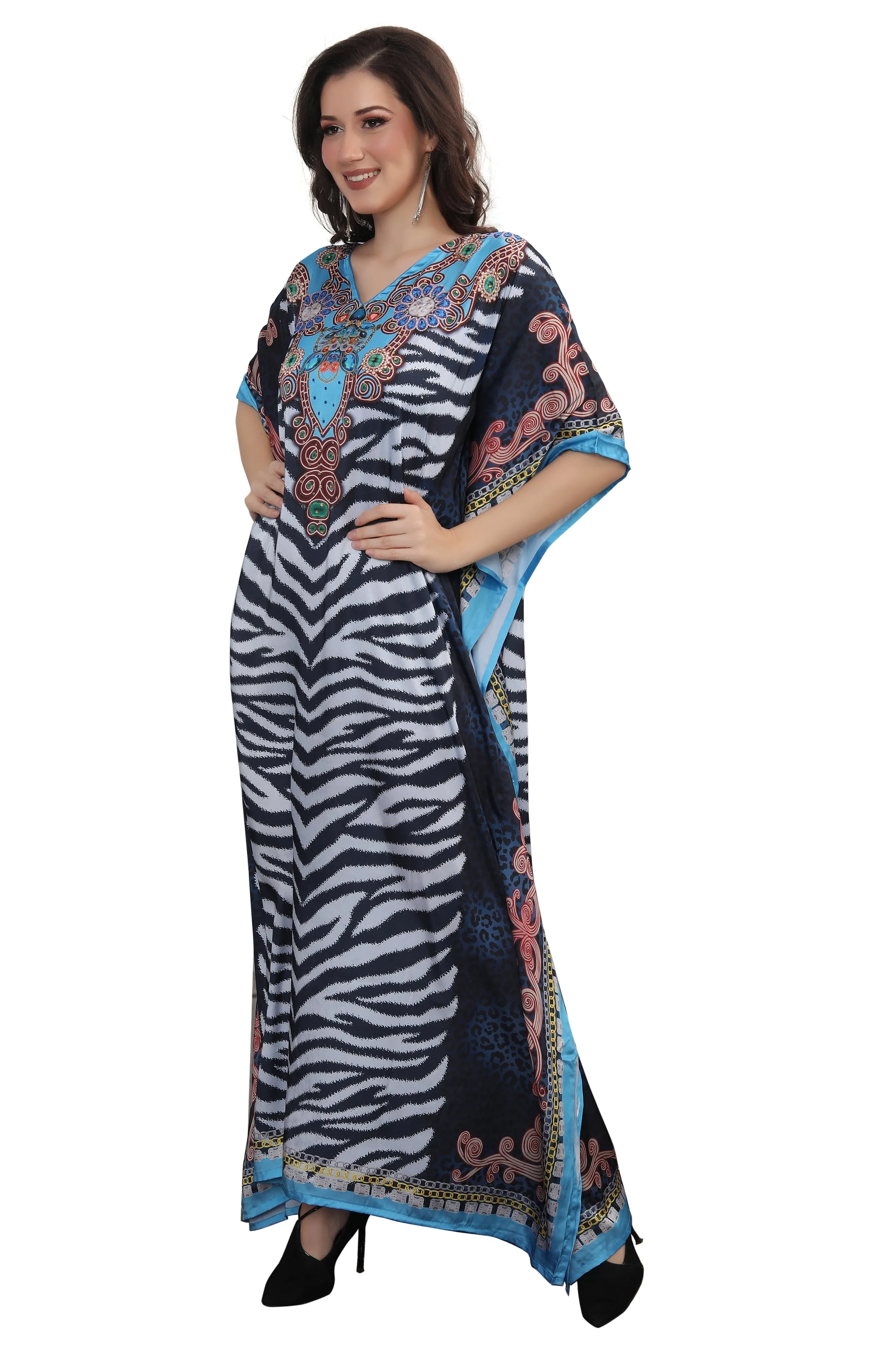 Dubai Kaftan Digital Printed Long Maxi Dress