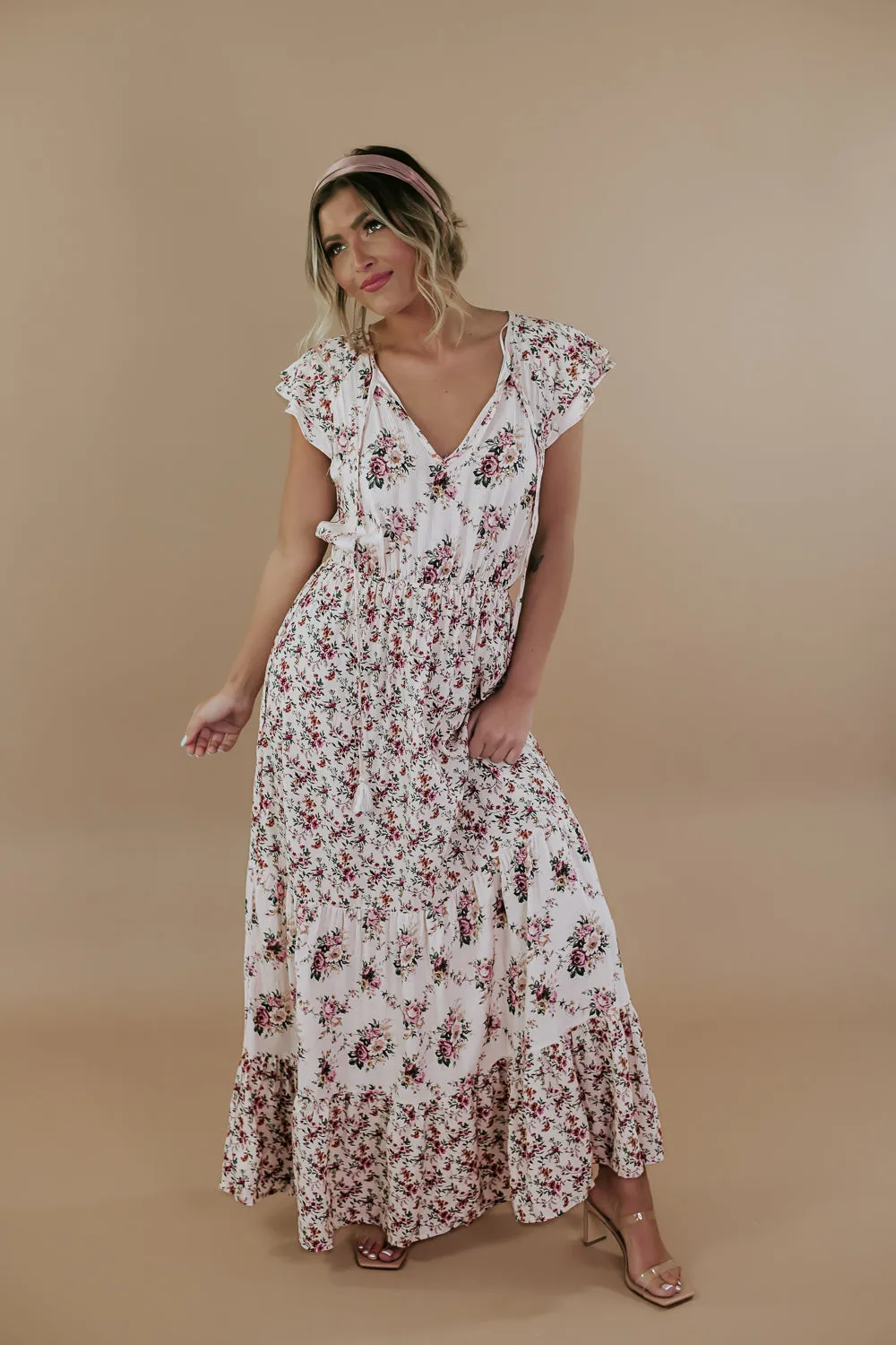 ECB Exclusive: Gracie Maxi Dress, Cream