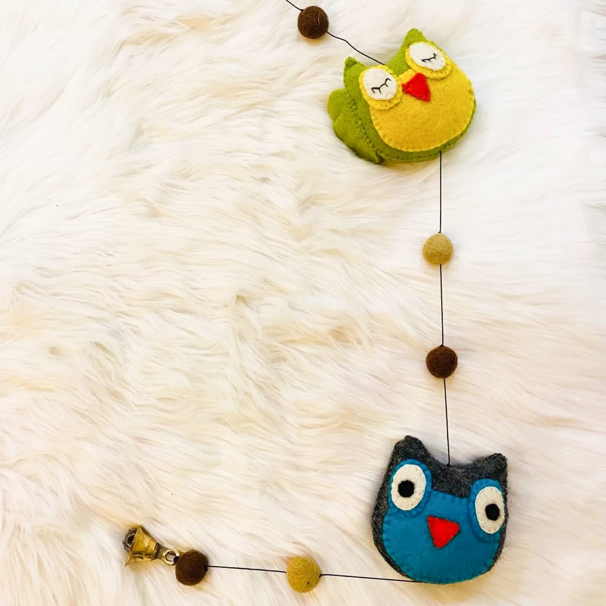 Felt Owl Hanging with Bell