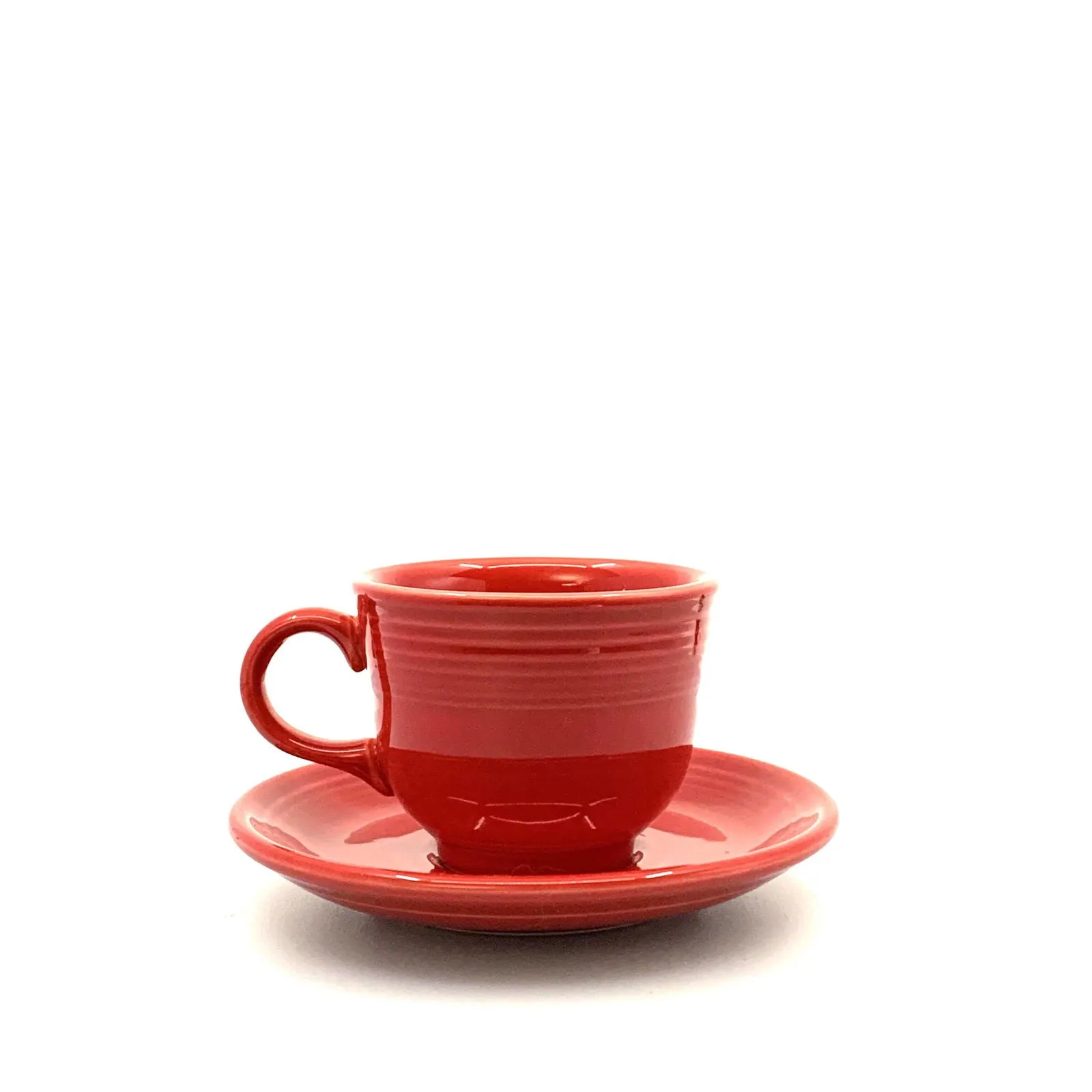 Fiesta Red Replacement Tea Coffee Cup and Saucer Set Homer Laughlin Co USA.