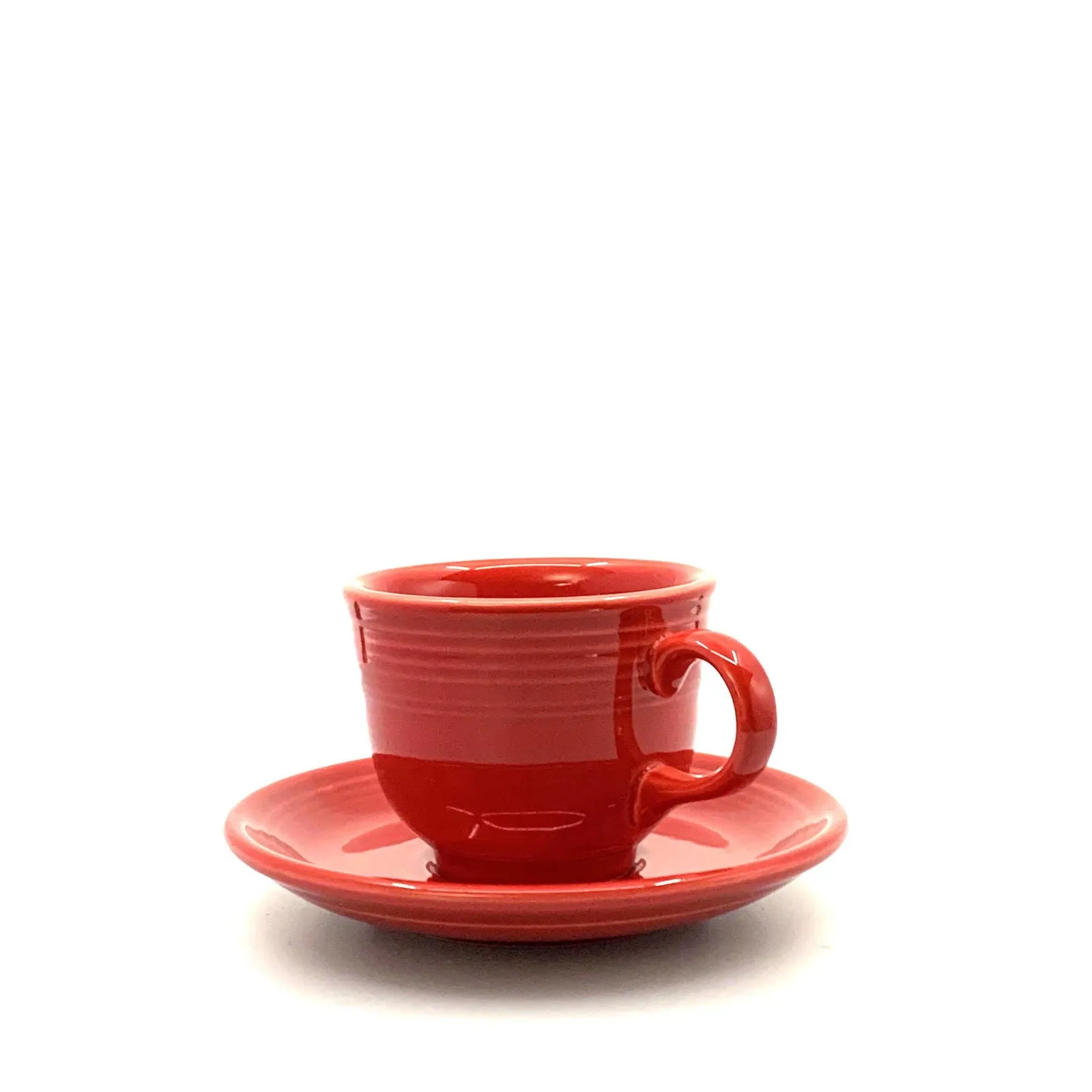 Fiesta Red Replacement Tea Coffee Cup and Saucer Set Homer Laughlin Co USA.