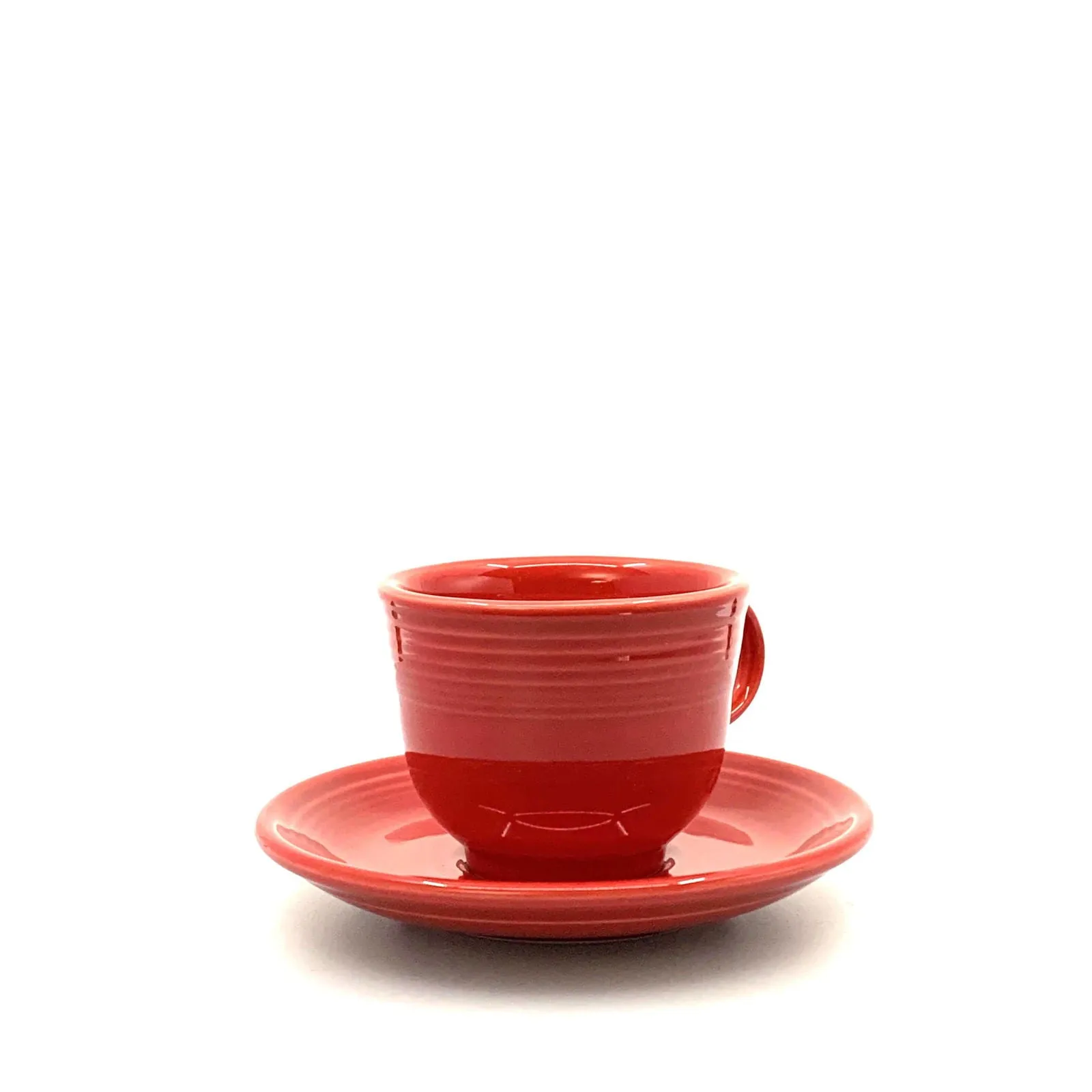 Fiesta Red Replacement Tea Coffee Cup and Saucer Set Homer Laughlin Co USA.