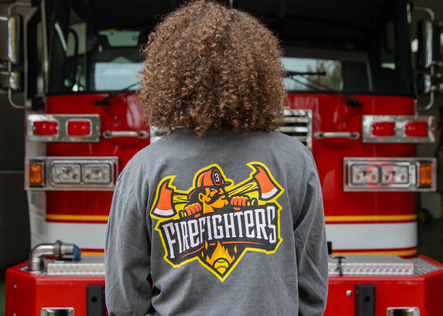 Firefighters Long Sleeve Comfort Colors Pocket Tee - Gray