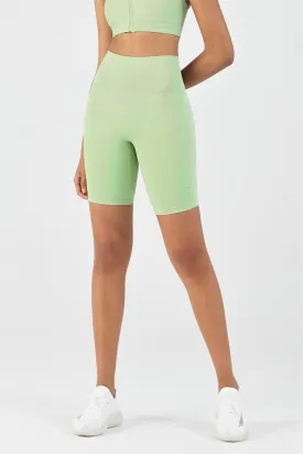 FlexEase™ Black High Waisted Short with Invisible Zip Pocket-Lt Green