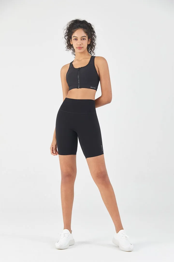 FlexEase™ Black High Waisted Short with Invisible Zip Pocket