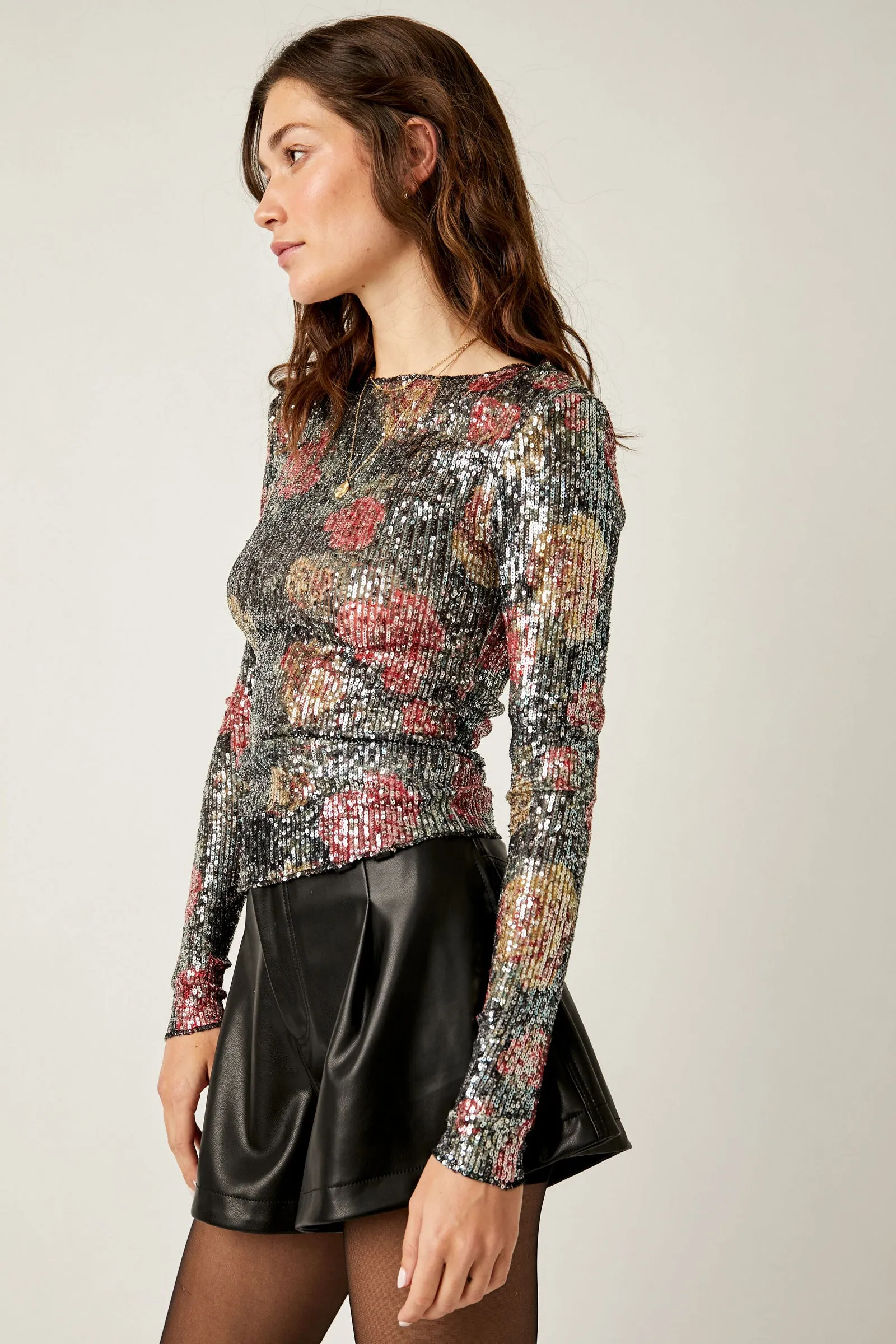 Free People Printed Gold Rush Long Sleeve