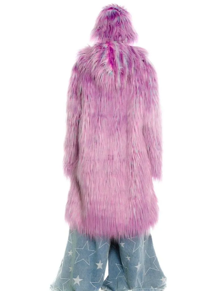 Fur hooded long coat and hat【s0000004452】