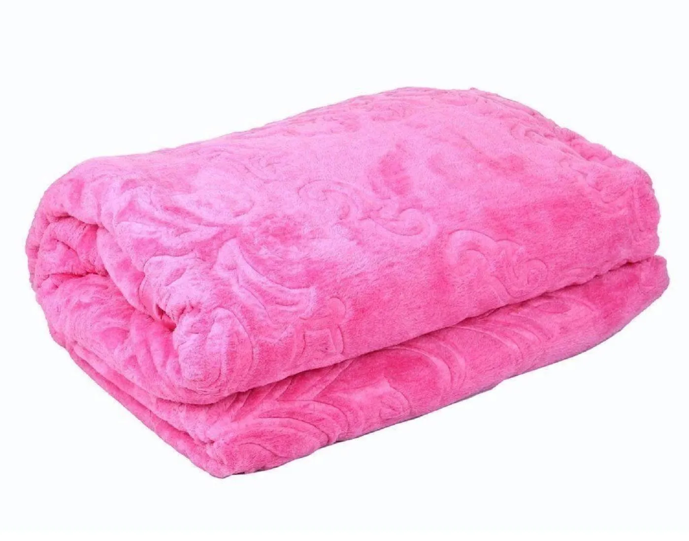 Global Home Winter Single Bed Microfiber Soft Korean Floral Embossed Blanket (Pink, 152 X 228 cm)