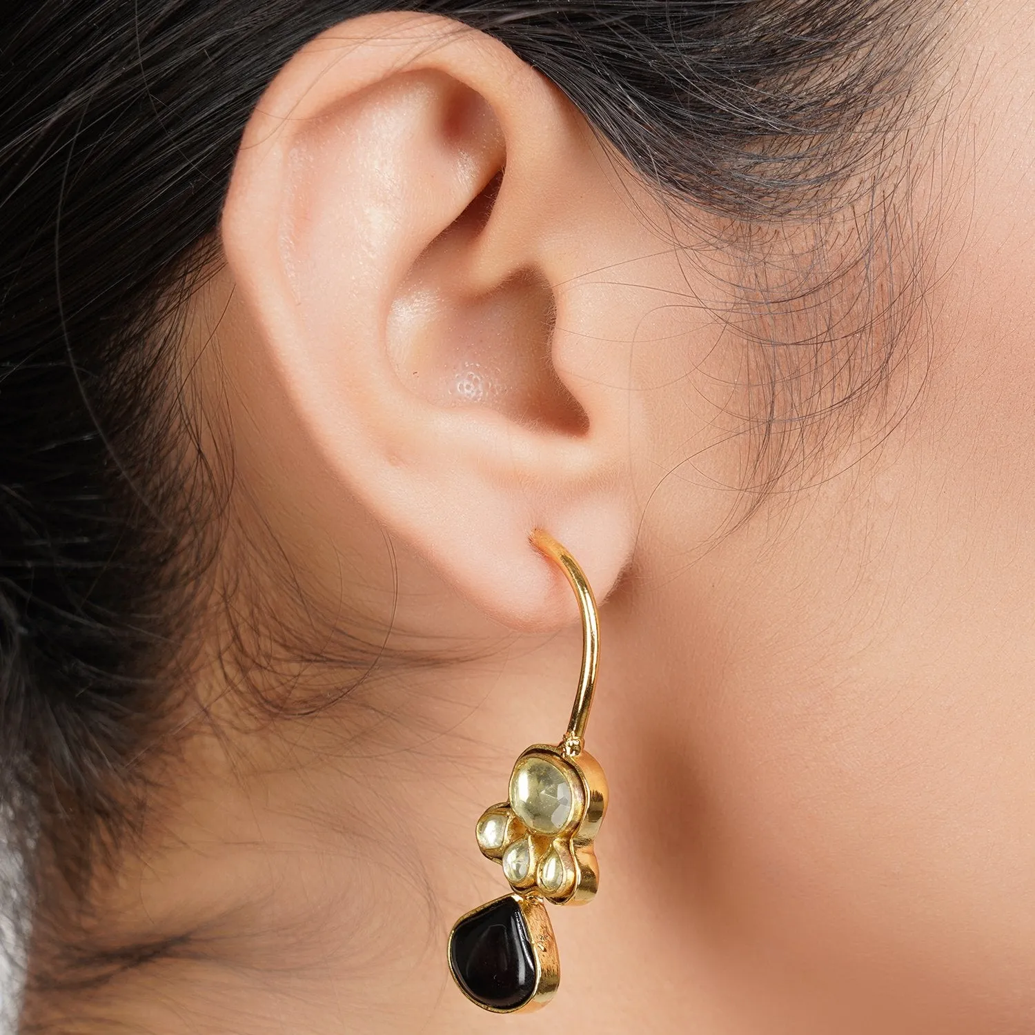 Gold Plated Panaash  Kundan  Earrings