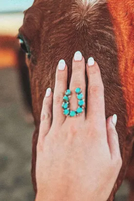 Good Luck Charm Royston Turquoise Horseshoe Ring