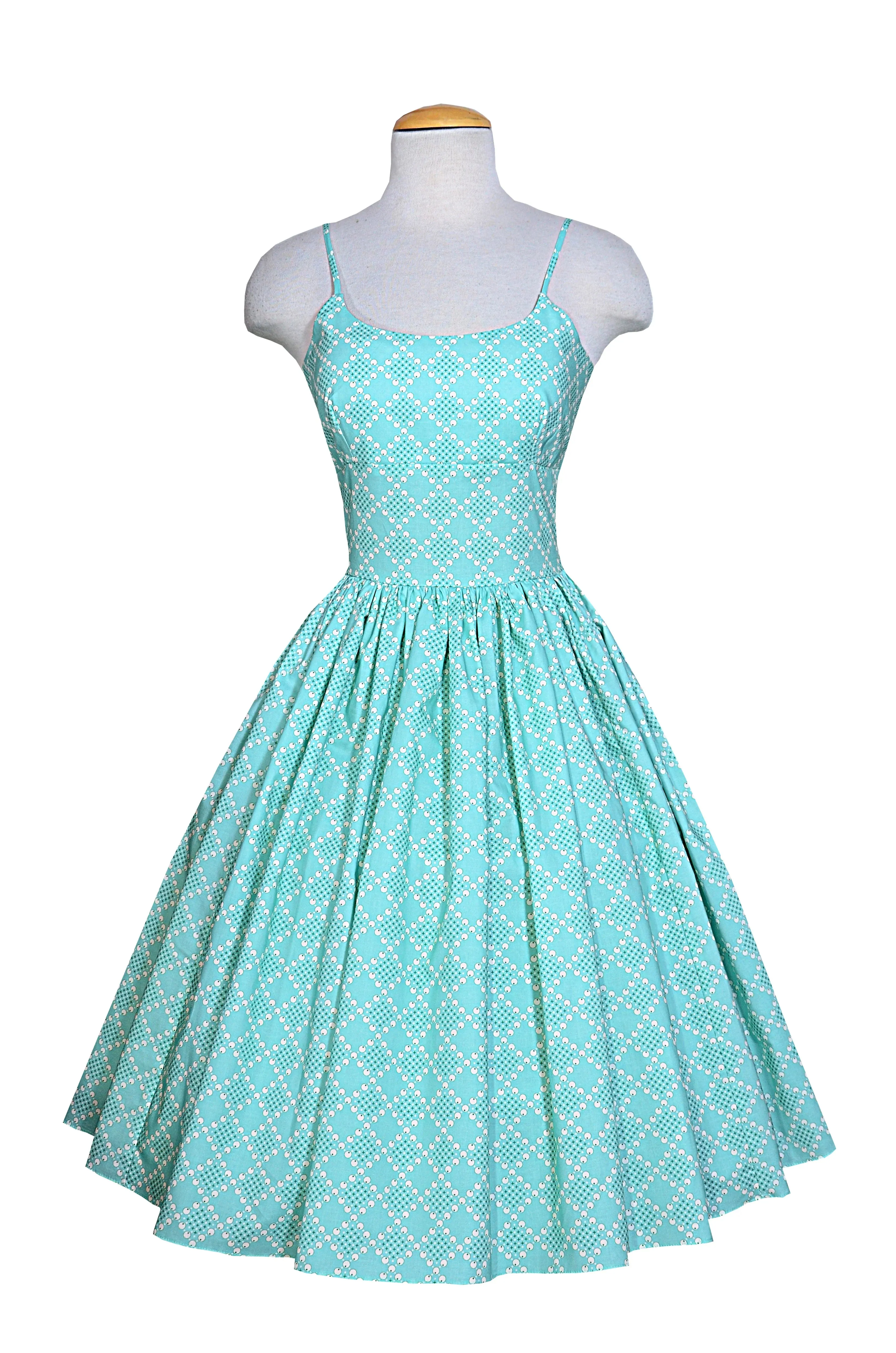 Gwen Dress in Pastel Retro Green