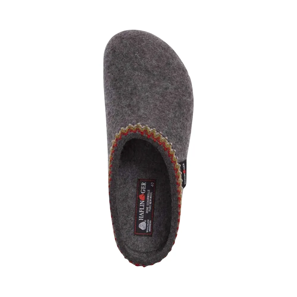 Haflinger Women's Zigzag Grizzly Wool Clog (Grey)