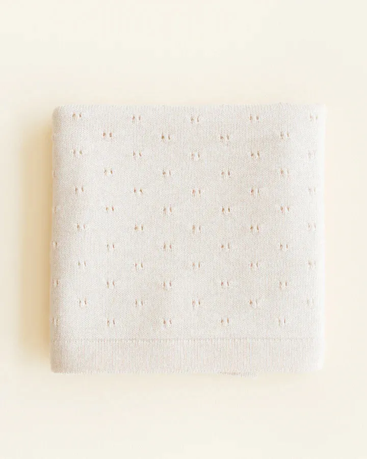 Handmade Merino Wool Bibi Blanket - Cream