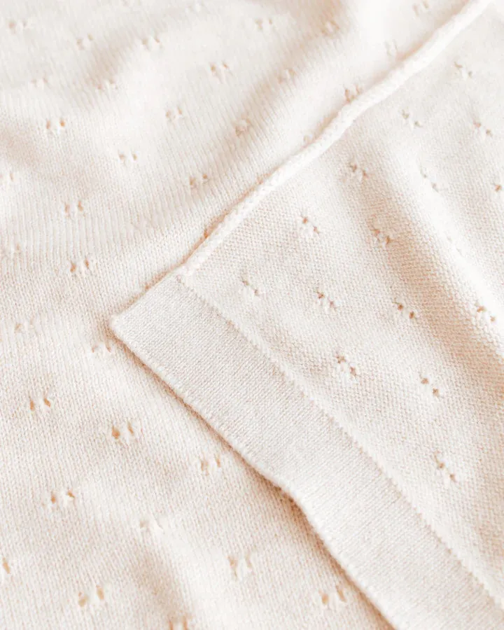 Handmade Merino Wool Bibi Blanket - Cream