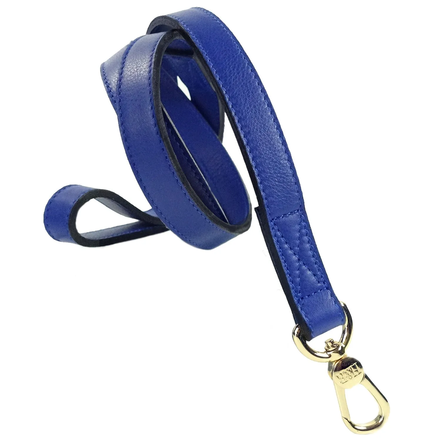 Hugs & Kisses Dog Leash in Cobalt Blue & Gold