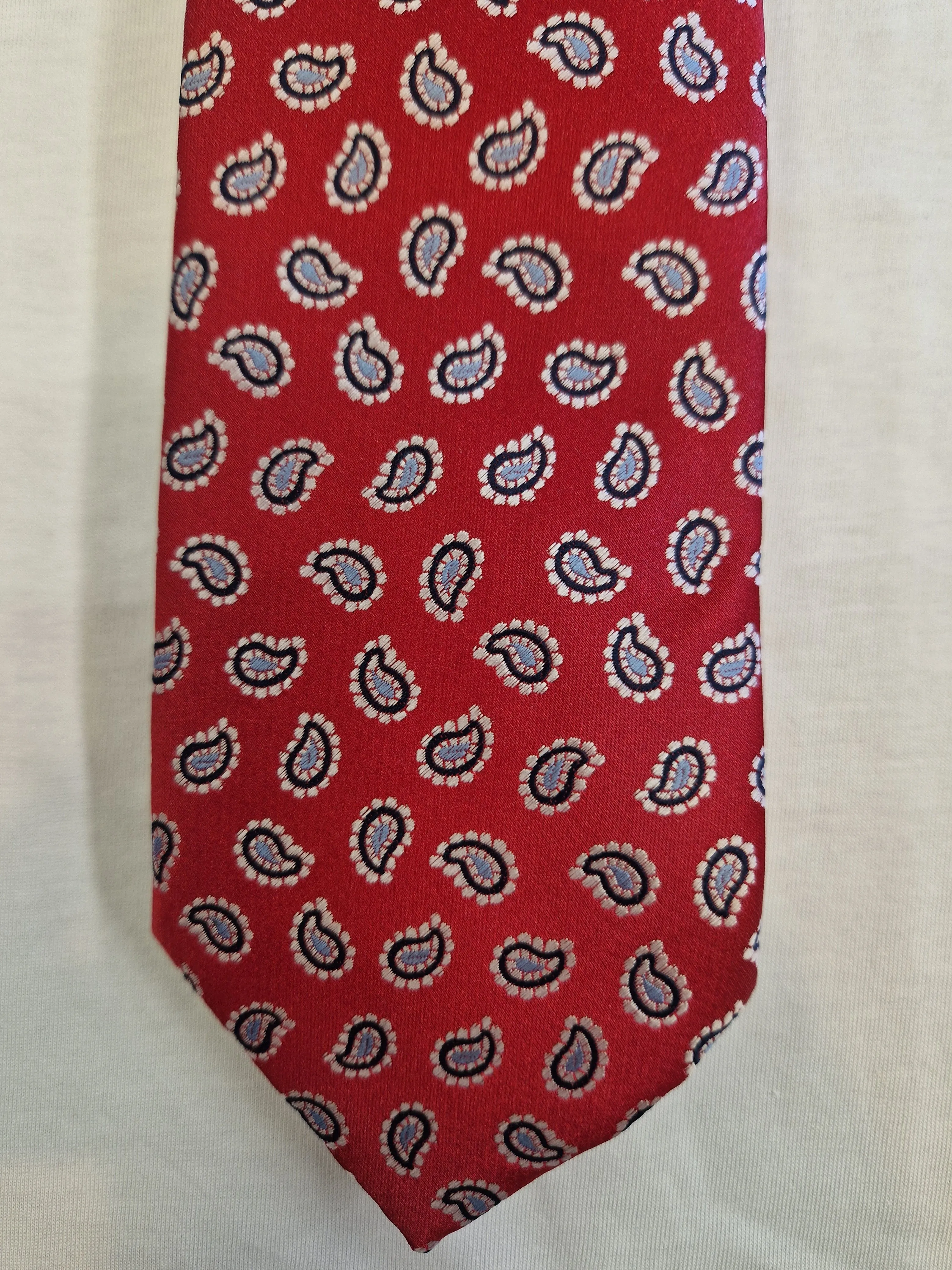 Hunter & Oak X-Long Red Navy Detail Tie Red