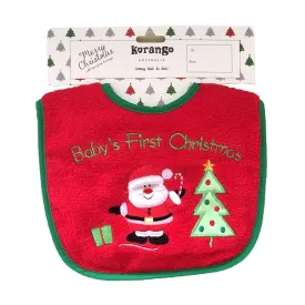 Korango 1st Chirstmas Bib - Red/Green