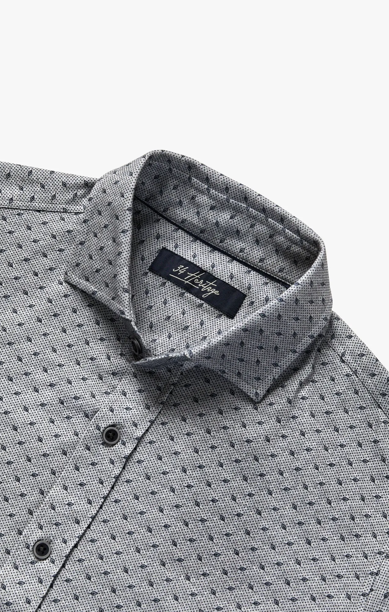 Leaf Design Shirt Grey Melange