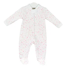 Little Flowers Printed Zipper Footie | Baby Girl