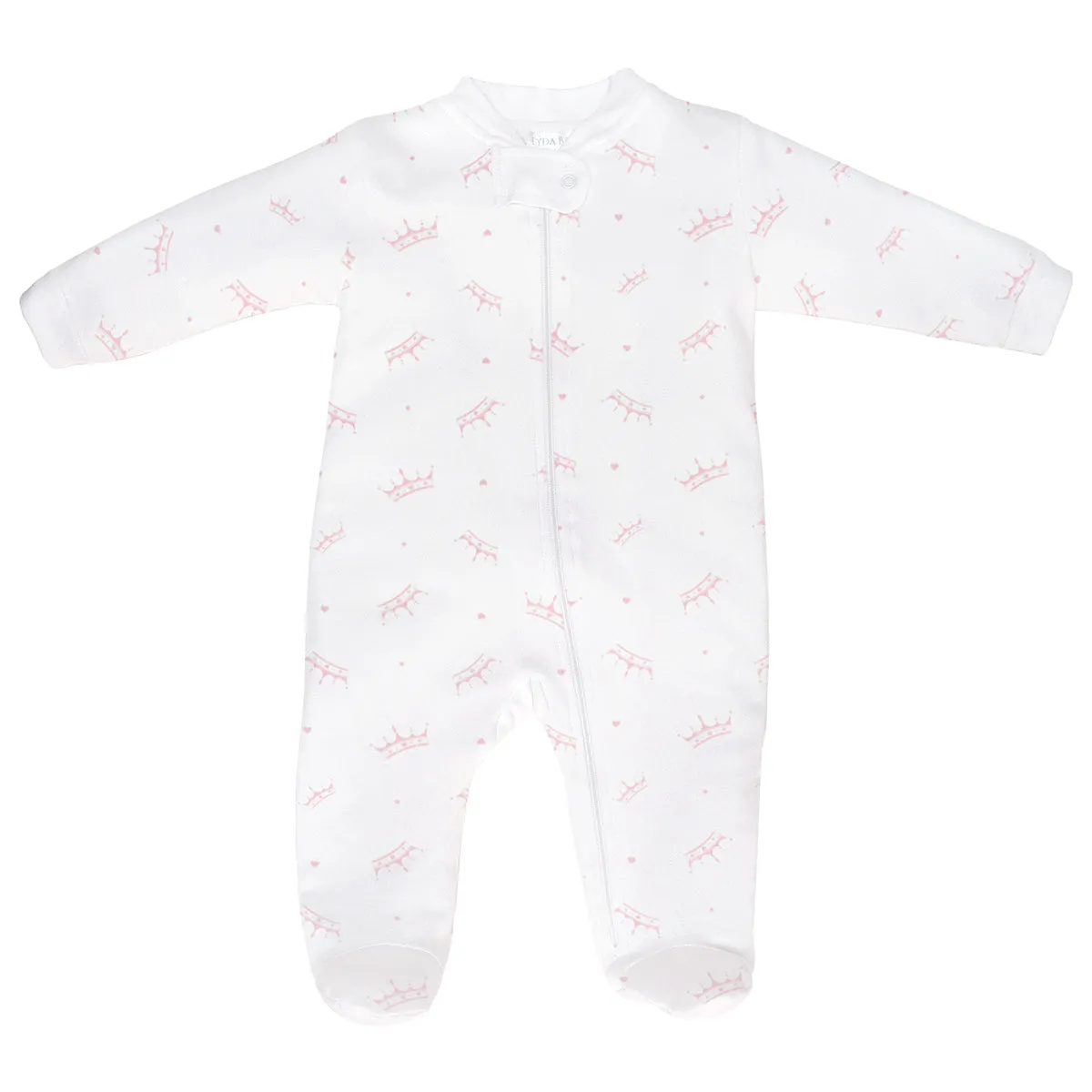 Little Princess Printed Zipper Footie | Baby Girl