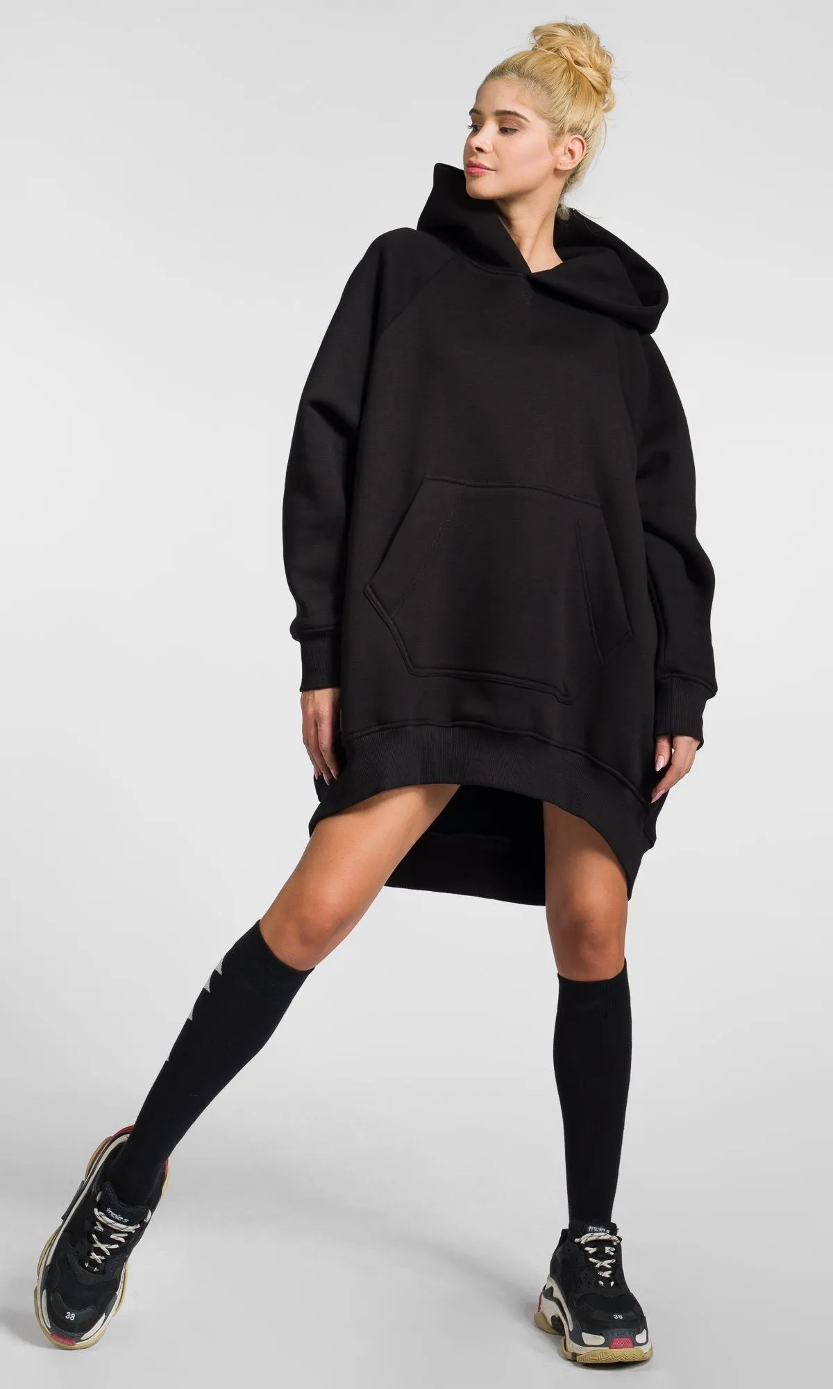 Long Hoodie with Raglan Shoulders