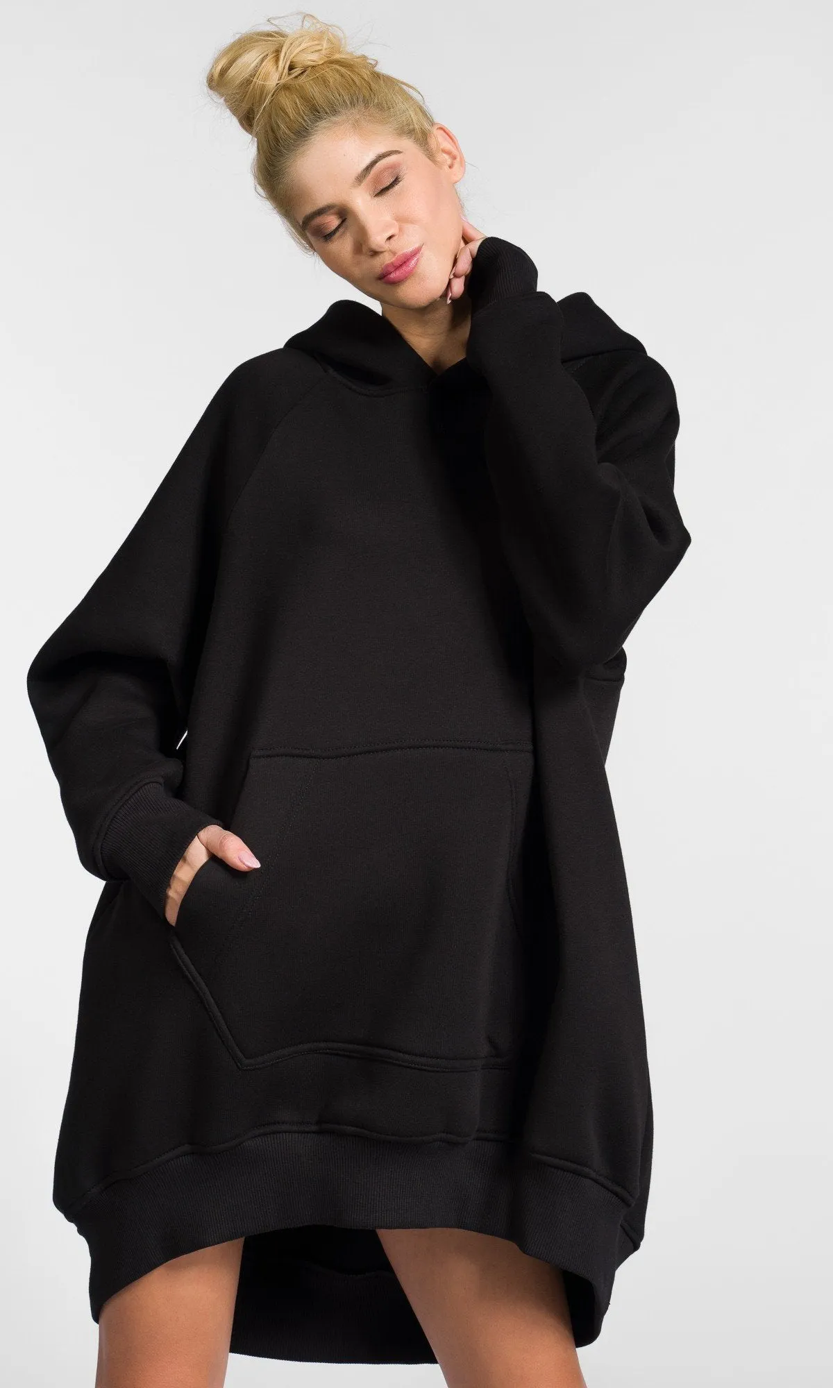 Long Hoodie with Raglan Shoulders