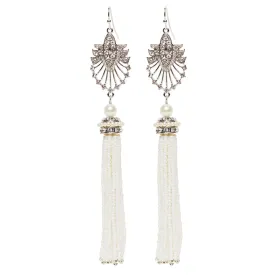 Long Tassel Earrings: Flapper Style 1920s Tassel Drop Earrings