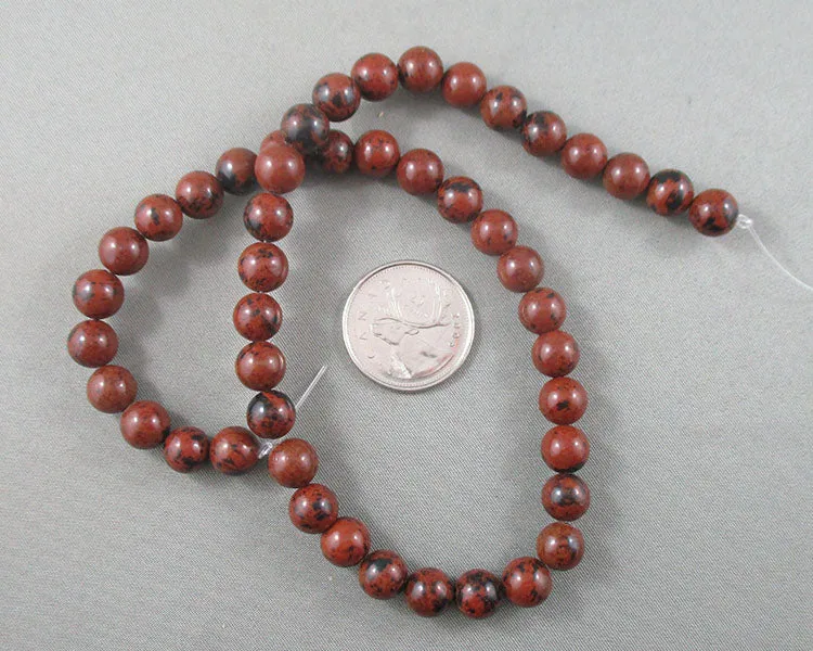 Mahogany Obsidian Bead Strand Round Various Sizes