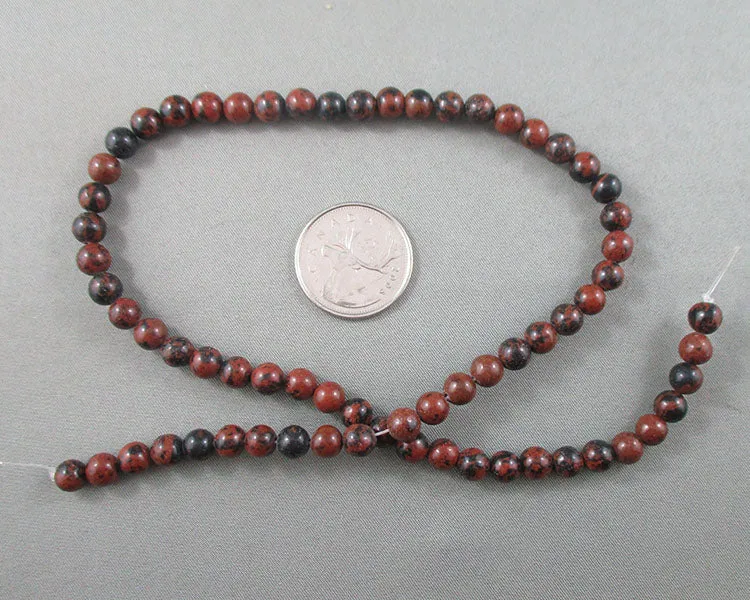 Mahogany Obsidian Bead Strand Round Various Sizes