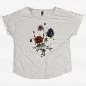 Melody League Flowers Scoop Neck Gray