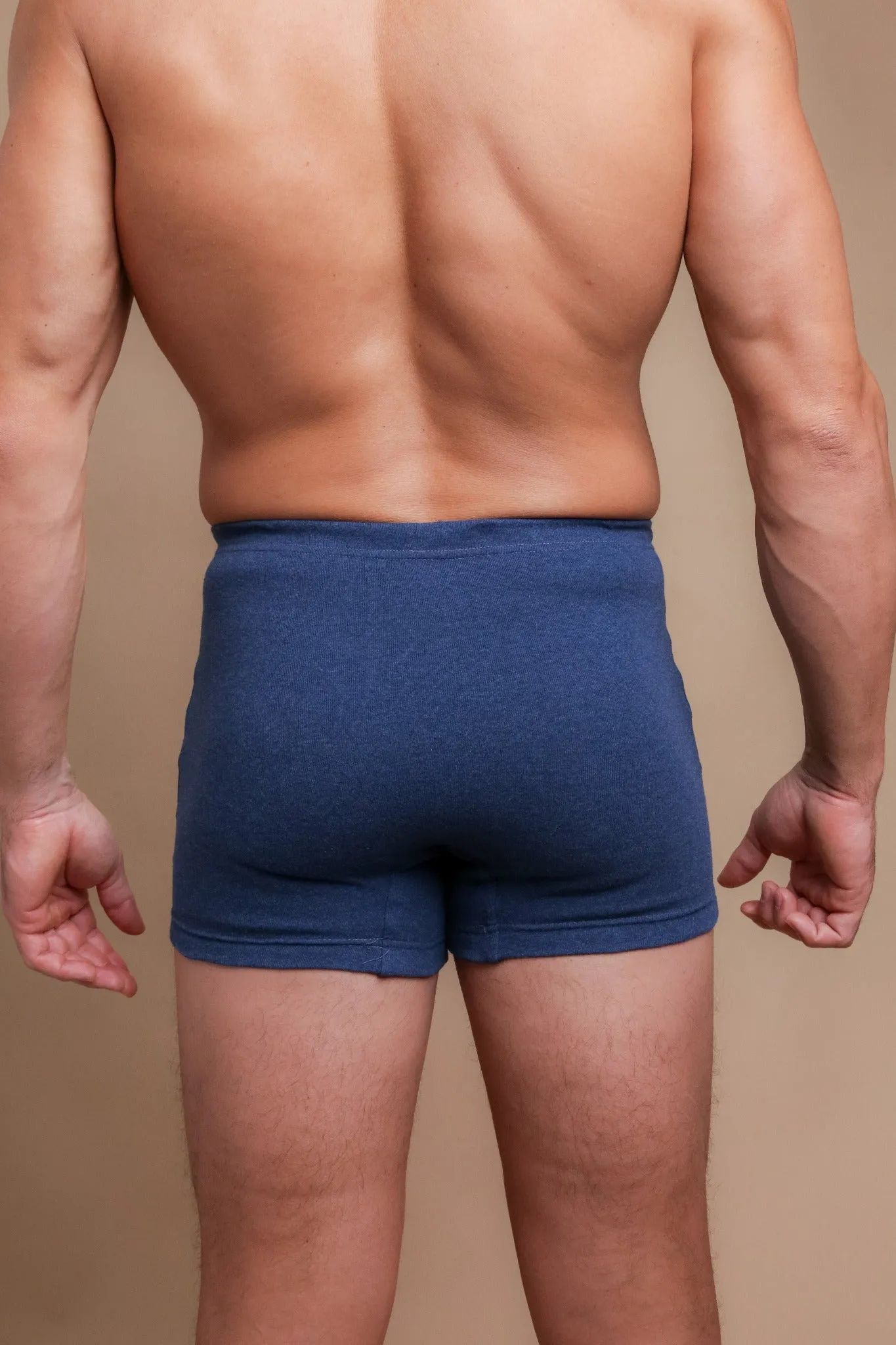 Men's Rib Elasticized Boxer Brief with Fly