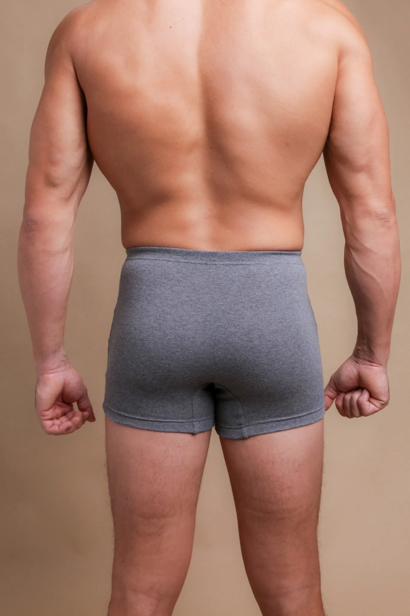 Men's Rib Elasticized Boxer Brief with Fly