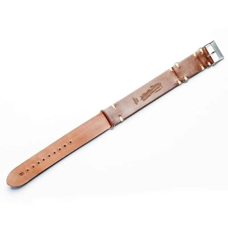 Military Leather  Brown Italian Watch Band