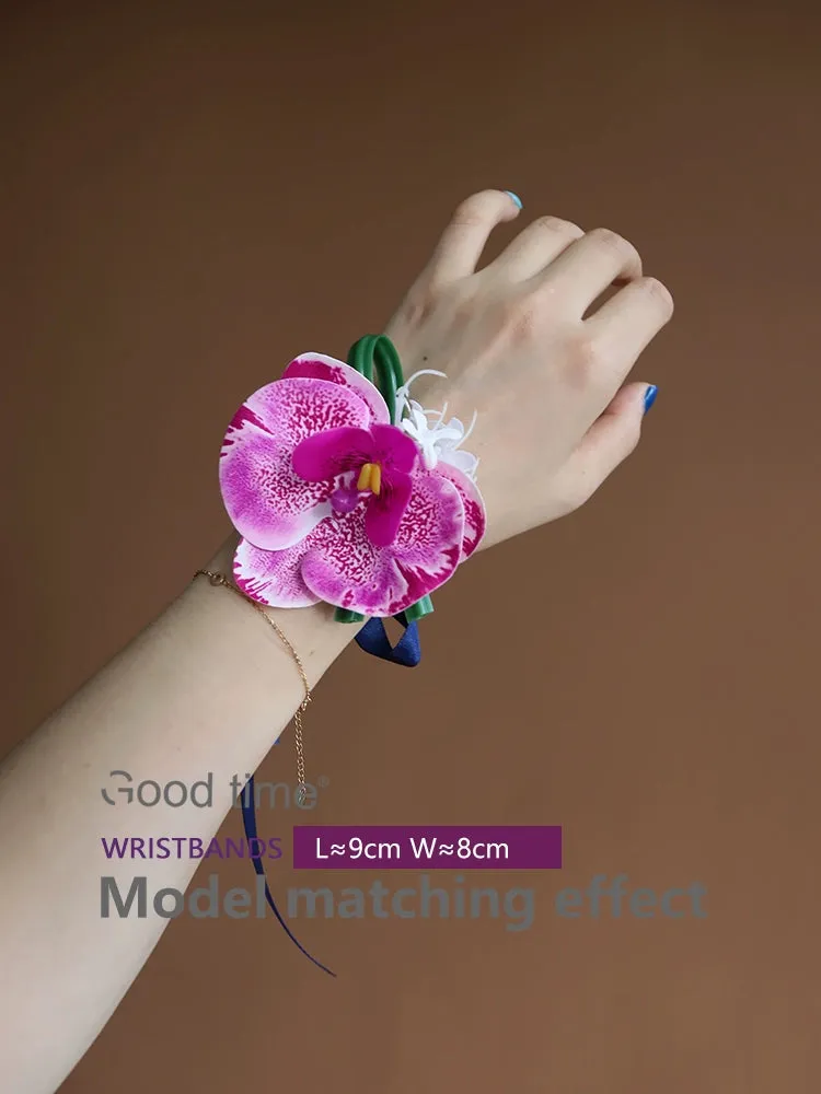 Mori Style Phalaenopsis Wrist Corsage - Elegant Bridal Accessory & Prom