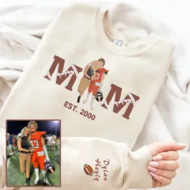 Mother's Day Personalized Embroidered American Football Hoodie Sweatshirt T-Shirt