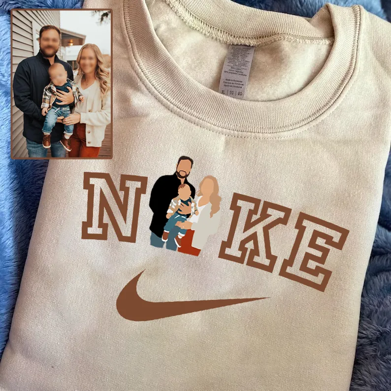 Mother's Day Personalized Printed Family Photo NKE Hoodie Sweatshirt T-Shirt