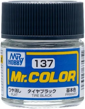 Mr. Hobby C137 Mr. Color Flat Tire Black Lacquer Paint 10ml