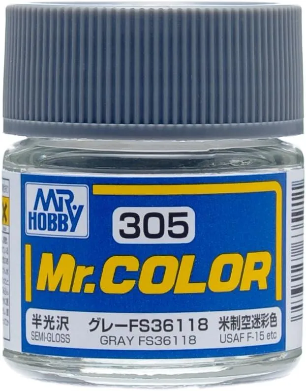 Mr. Hobby C305 Mr. Color Semi Gloss Gray FS36118 Lacquer Paint 10ml