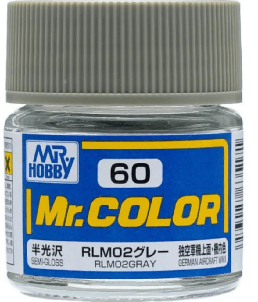 Mr. Hobby C60 Mr. Color Gloss RLM02 Gray Lacquer Paint 10ml