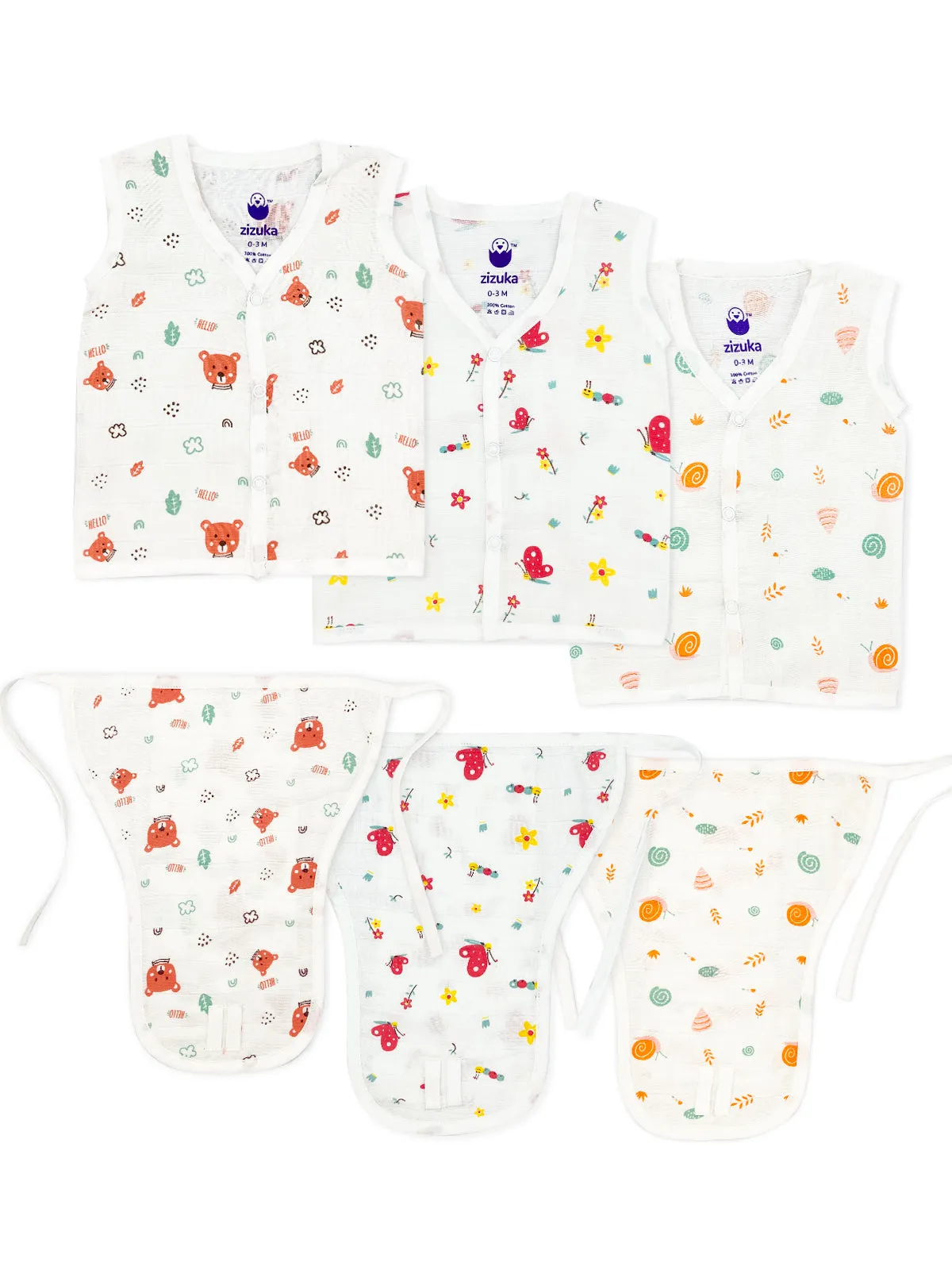 Muslin Jabla - Nappy -100% Cotton, Soft Langot Jabla Set (Pack of 3)