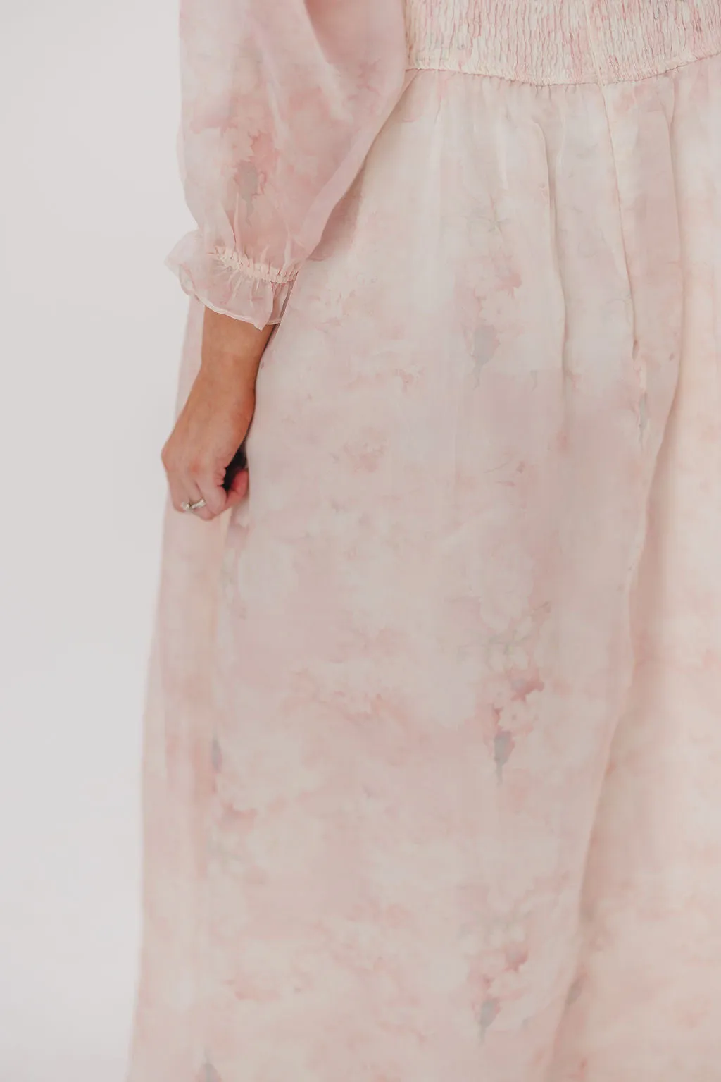 *New* Mona Maxi Dress with Smocking in Pale Pink Floral - Bump Friendly & Inclusive Sizing (S-3XL)