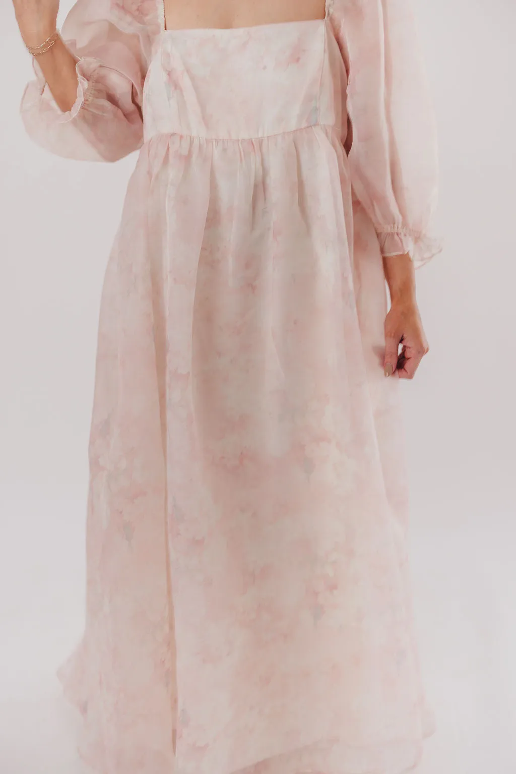 *New* Mona Maxi Dress with Smocking in Pale Pink Floral - Bump Friendly & Inclusive Sizing (S-3XL)