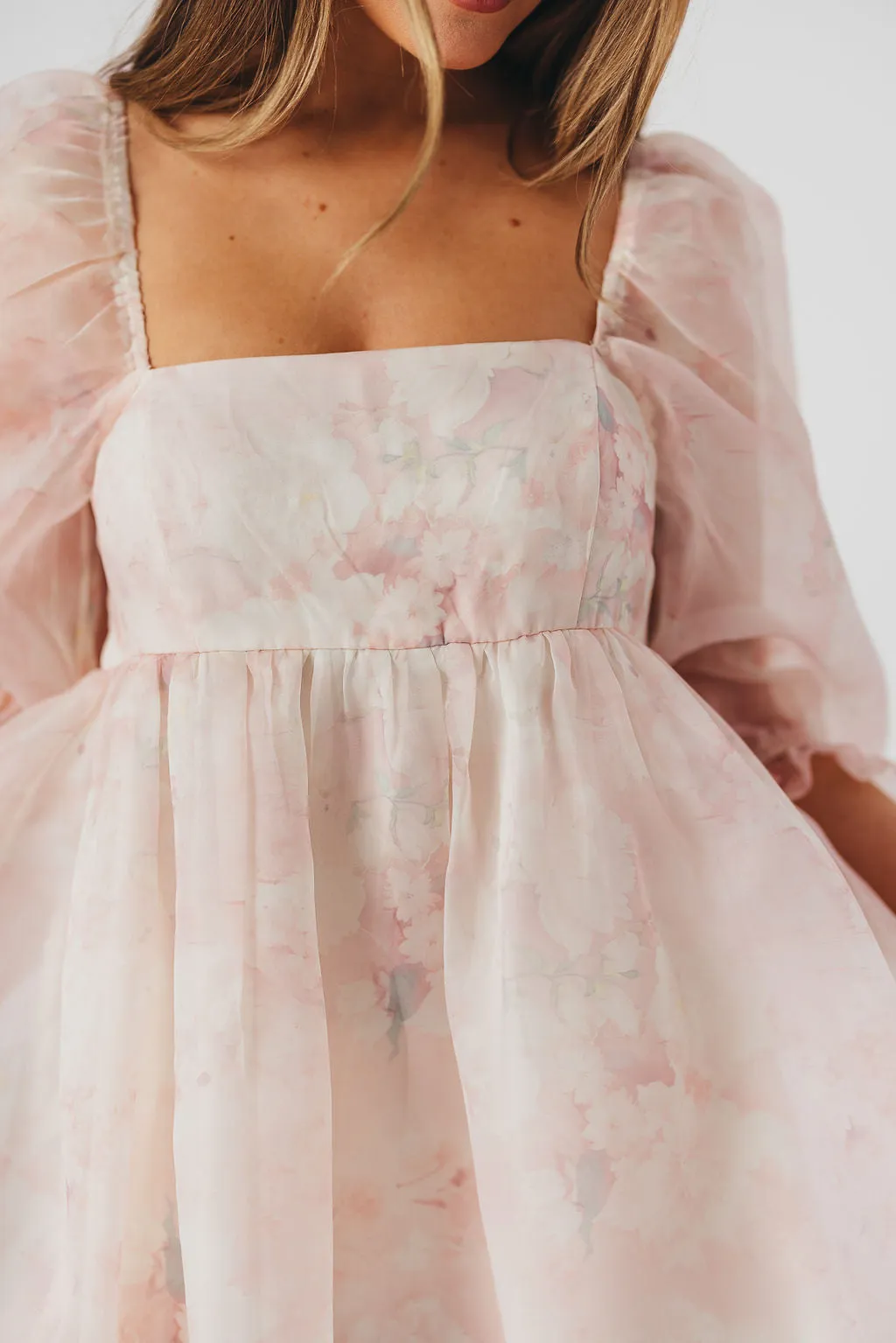 *New* Mona Maxi Dress with Smocking in Pale Pink Floral - Bump Friendly & Inclusive Sizing (S-3XL)