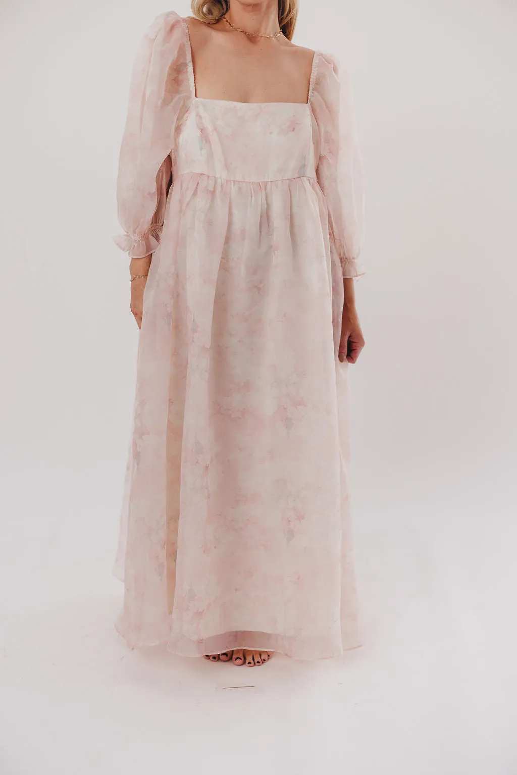 *New* Mona Maxi Dress with Smocking in Pale Pink Floral - Bump Friendly & Inclusive Sizing (S-3XL)