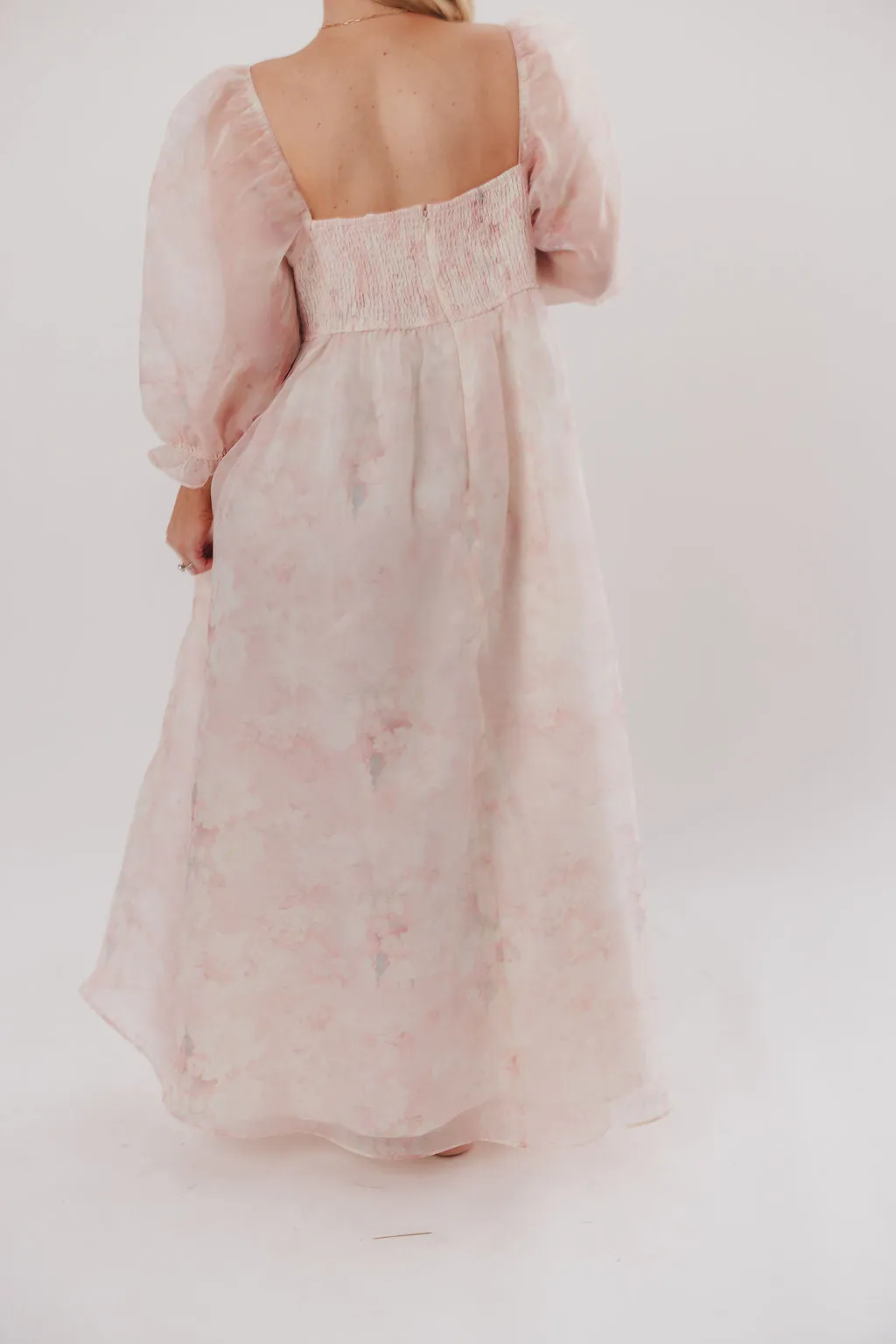 *New* Mona Maxi Dress with Smocking in Pale Pink Floral - Bump Friendly & Inclusive Sizing (S-3XL)