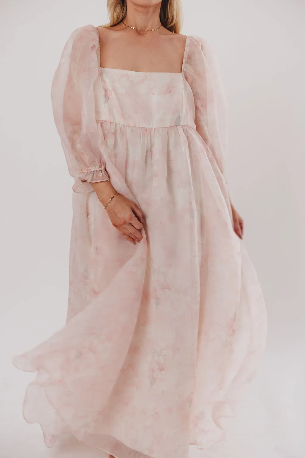 *New* Mona Maxi Dress with Smocking in Pale Pink Floral - Bump Friendly & Inclusive Sizing (S-3XL)