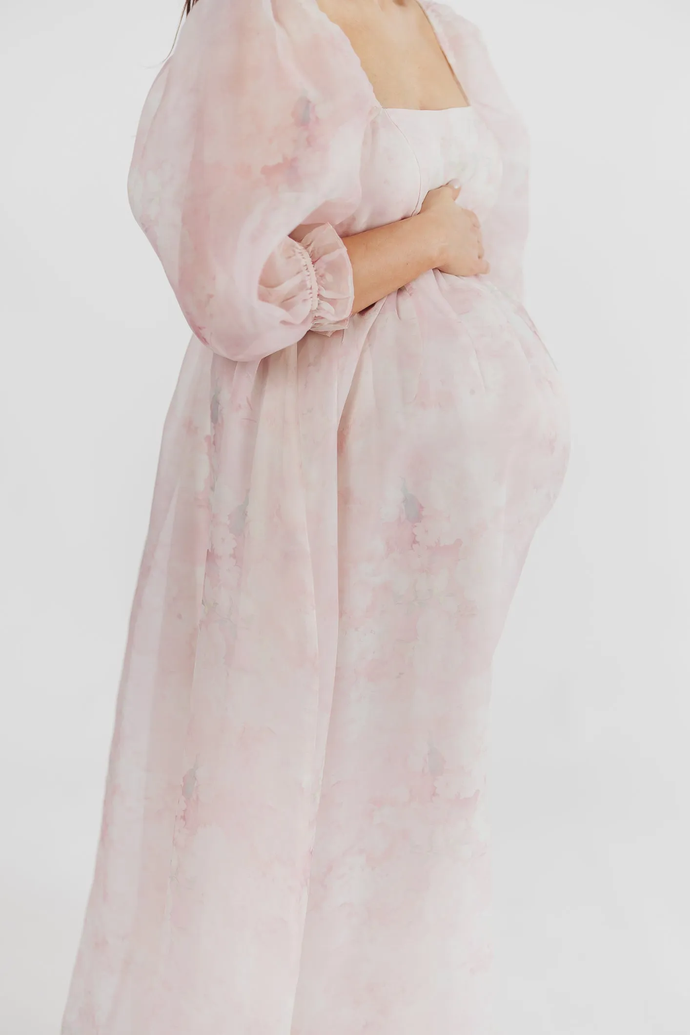 *New* Mona Maxi Dress with Smocking in Pale Pink Floral - Bump Friendly & Inclusive Sizing (S-3XL)