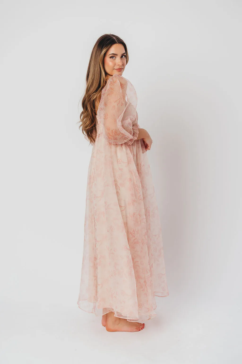 *New* Mona Maxi Dress with Smocking in Pink Floral - Bump Friendly & Inclusive Sizing (S-3XL)