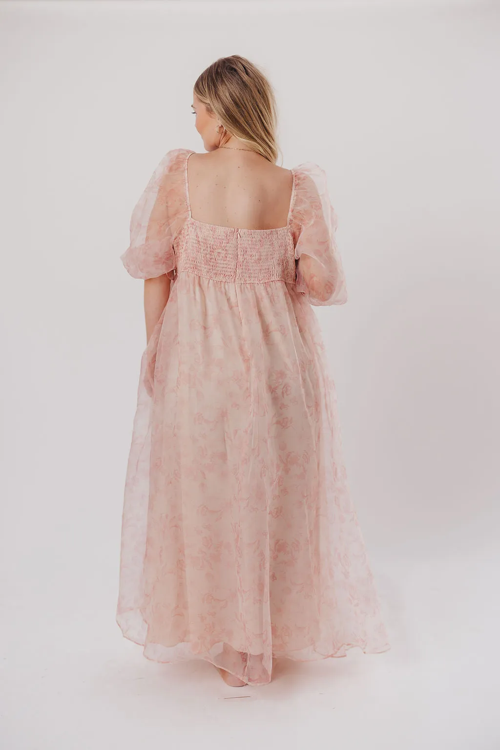 *New* Mona Maxi Dress with Smocking in Pink Floral - Bump Friendly & Inclusive Sizing (S-3XL)